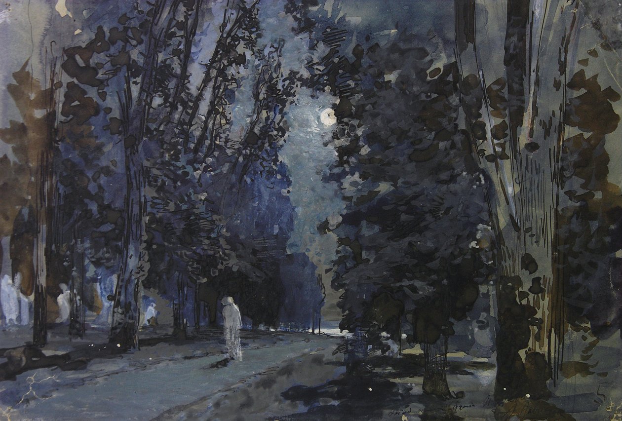 Die Schatten. Mondnacht, 1880er von Isaak Ilyich Levitan