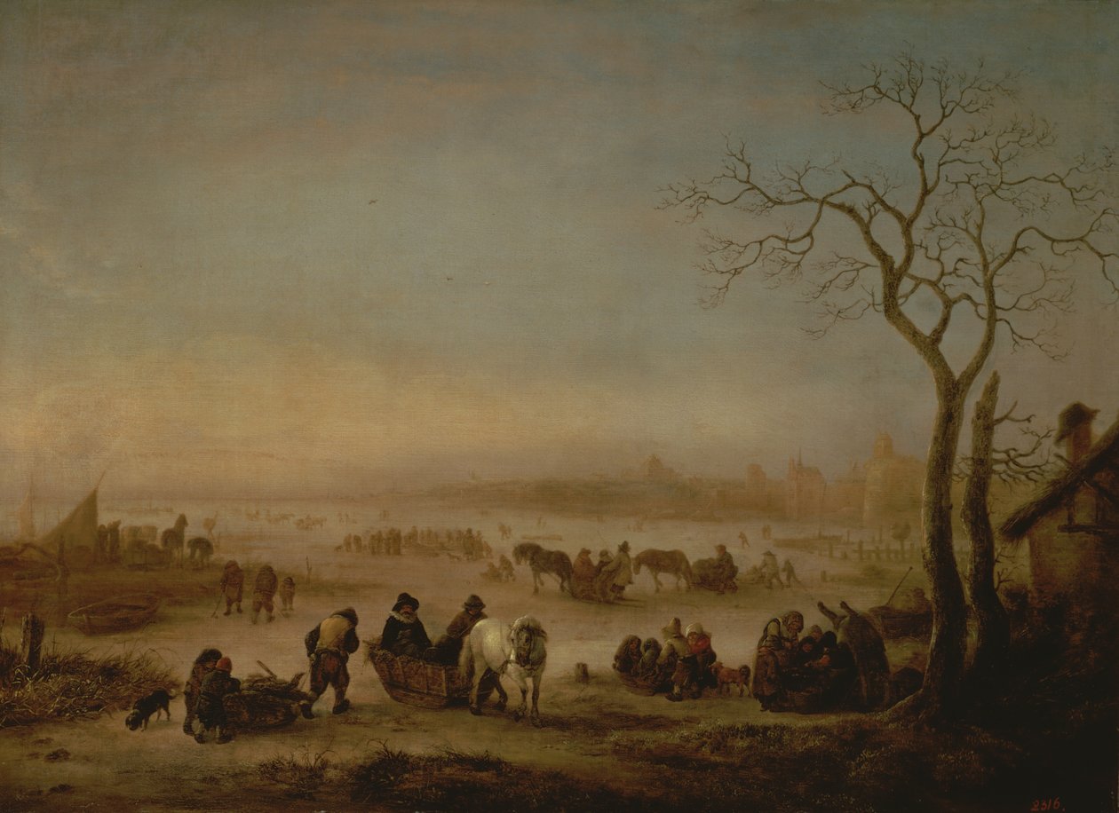 Der gefrorene See, 1648 von Isack van Ostade