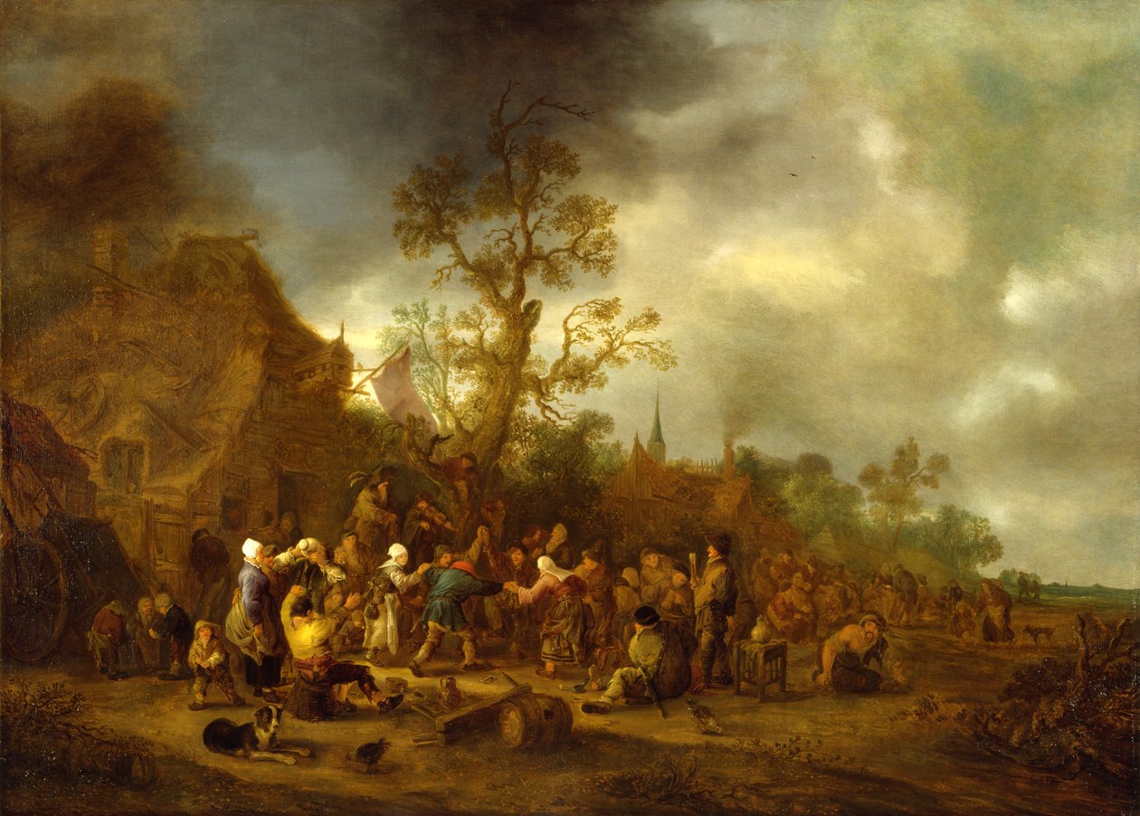 Bauern beim Feiern vor einem Gasthaus, 1642 von Isack van Ostade