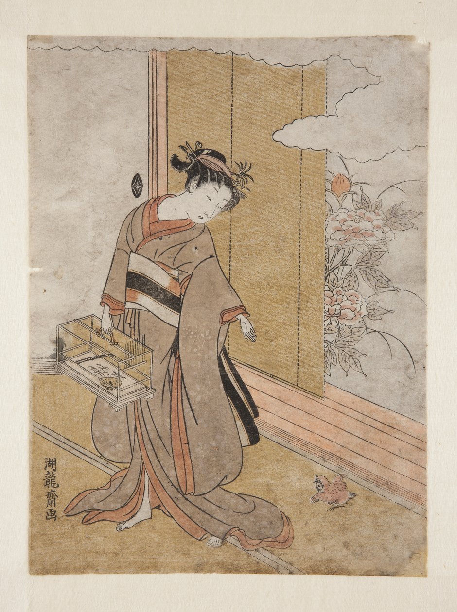 Frau und Spatz von Isoda Koryusai