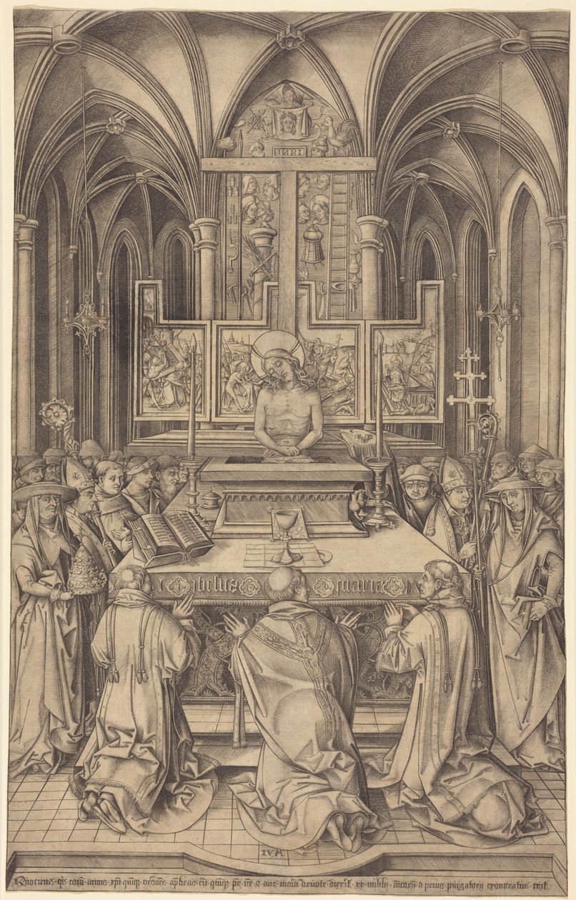 Die Messe des Heiligen Gregor von Israhel van Meckenem