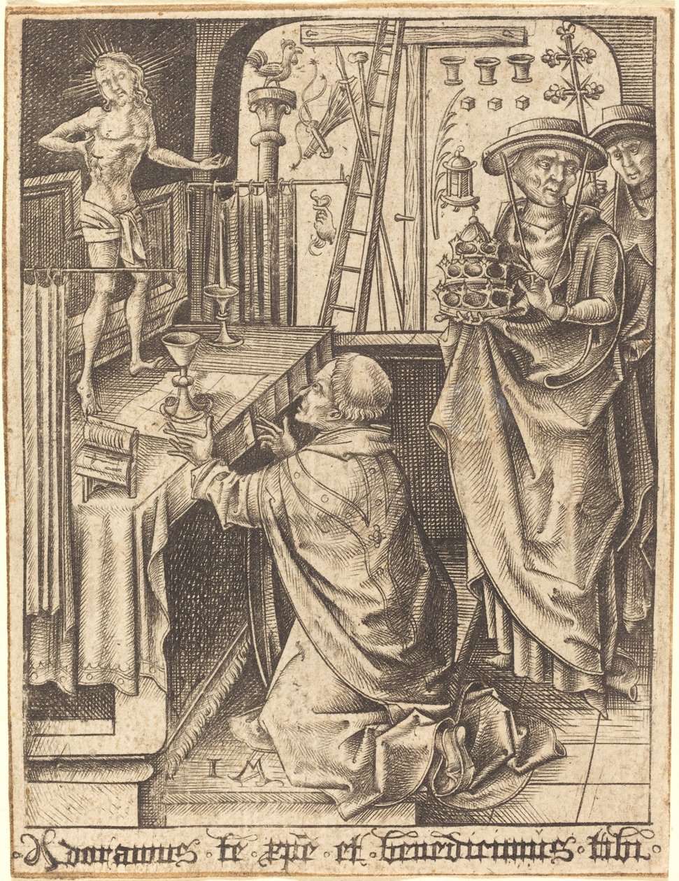 Die Messe des Heiligen Gregor von Israhel van Meckenem