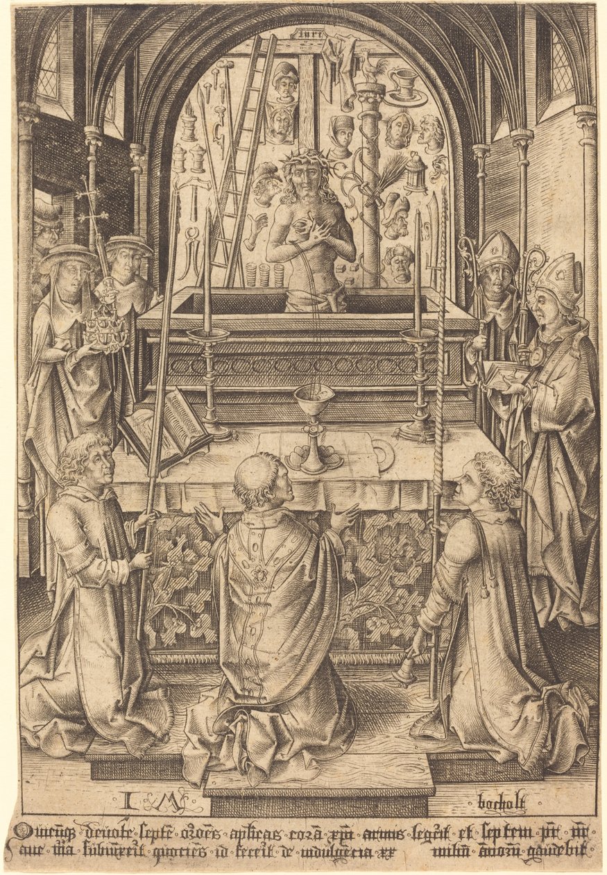 Die Messe des Heiligen Gregor von Israhel van Meckenem