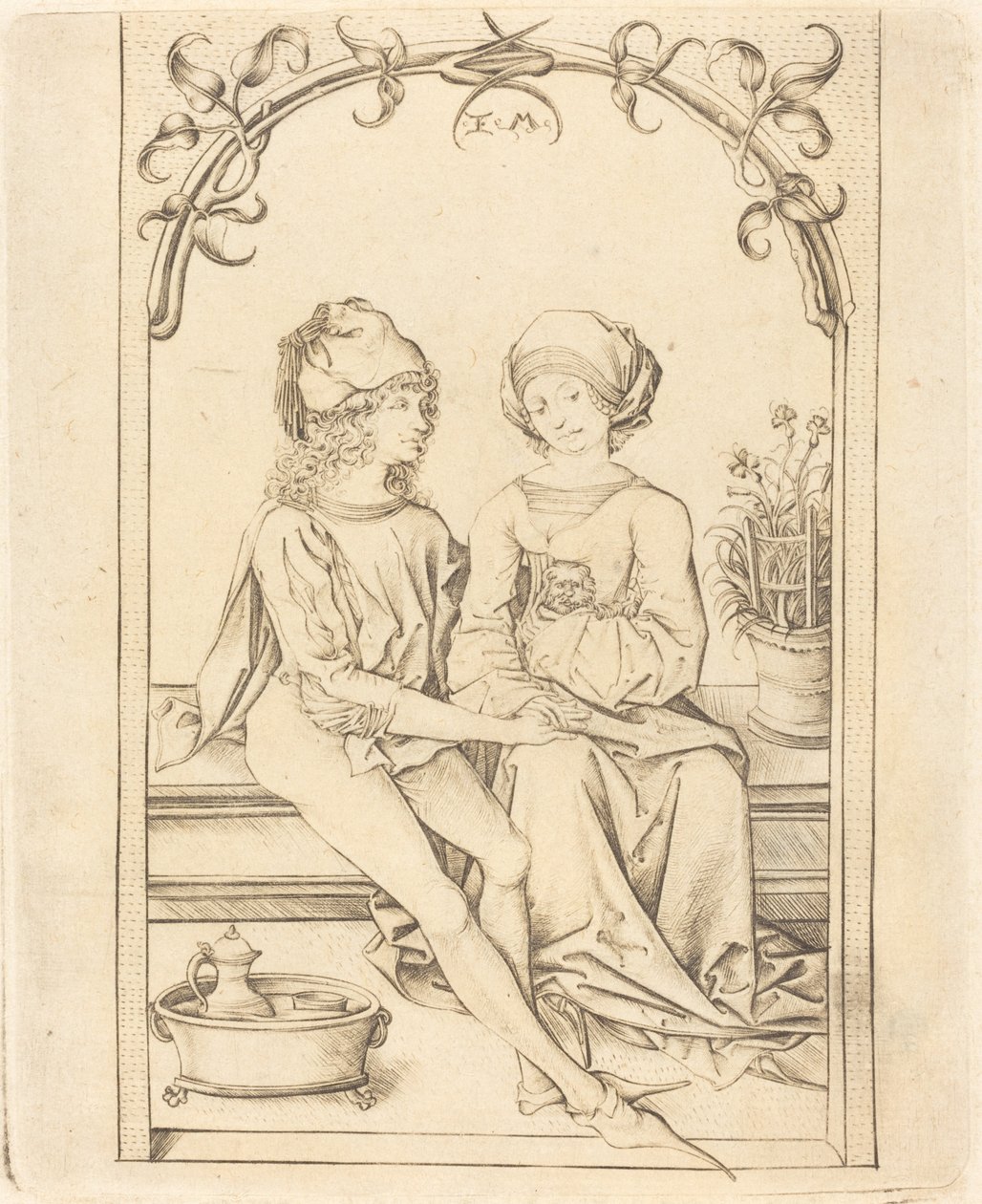 Die Liebenden von Israhel van Meckenem after Wenzel von Olmutz after Master of the Housebook