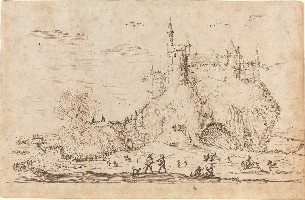 Burg unter Belagerung von Israël Silvestre
