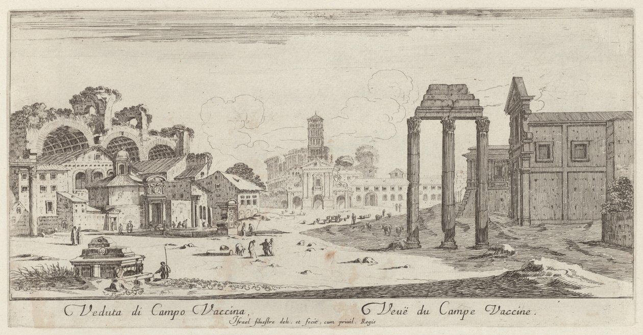 Veduta di Campo Vaccina von Israël Silvestre