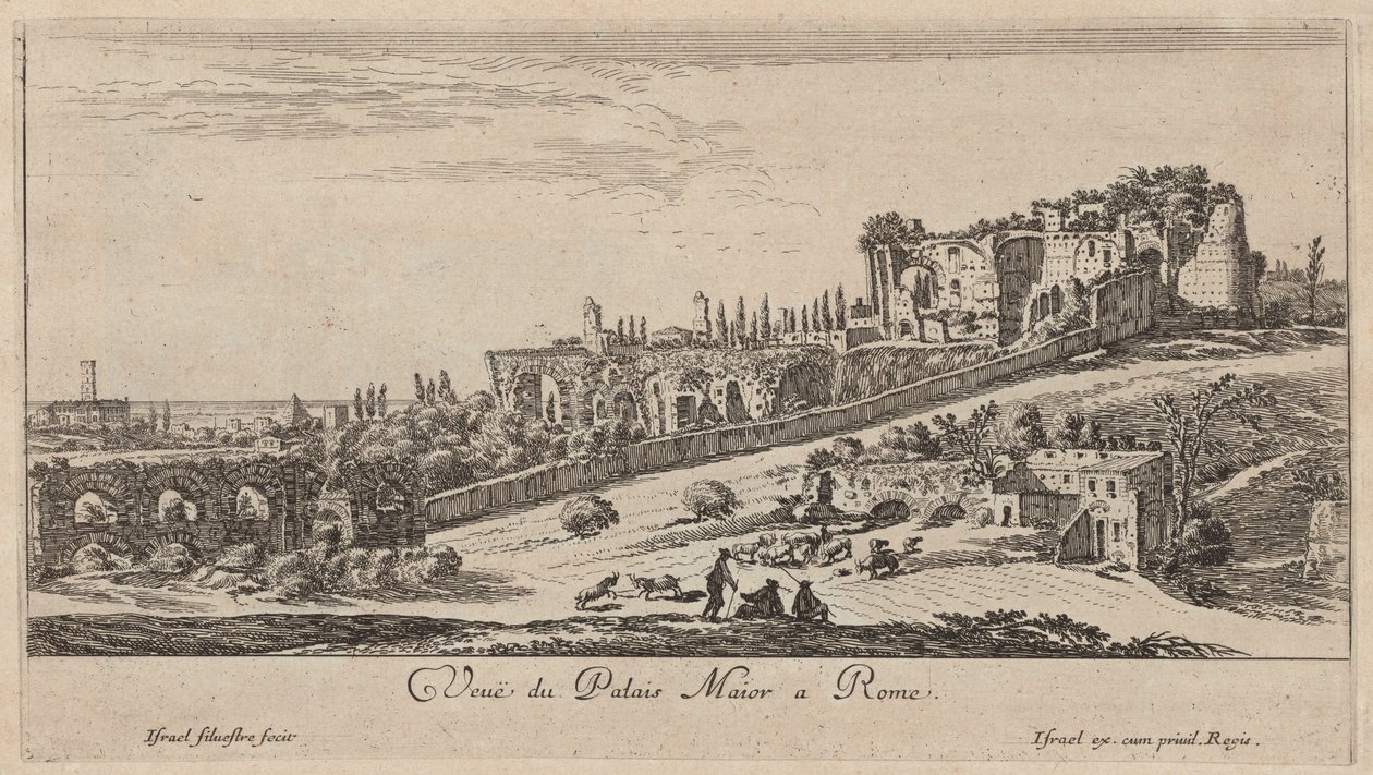 Ansicht des Maior-Palastes in Rom von Israël Silvestre
