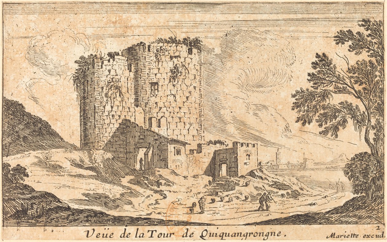 Ansicht des Turms von Quinquangrongne von Israël Silvestre