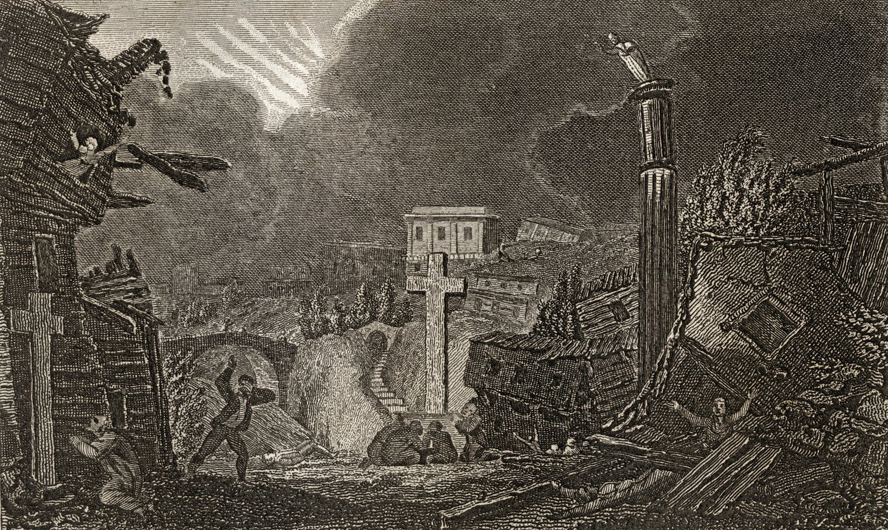 Beginn des Erdbebens in Messina im Jahr 1783 von Italian School