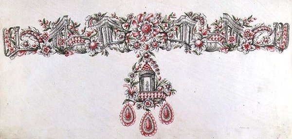 Entwurf für ein Collier von Italian School