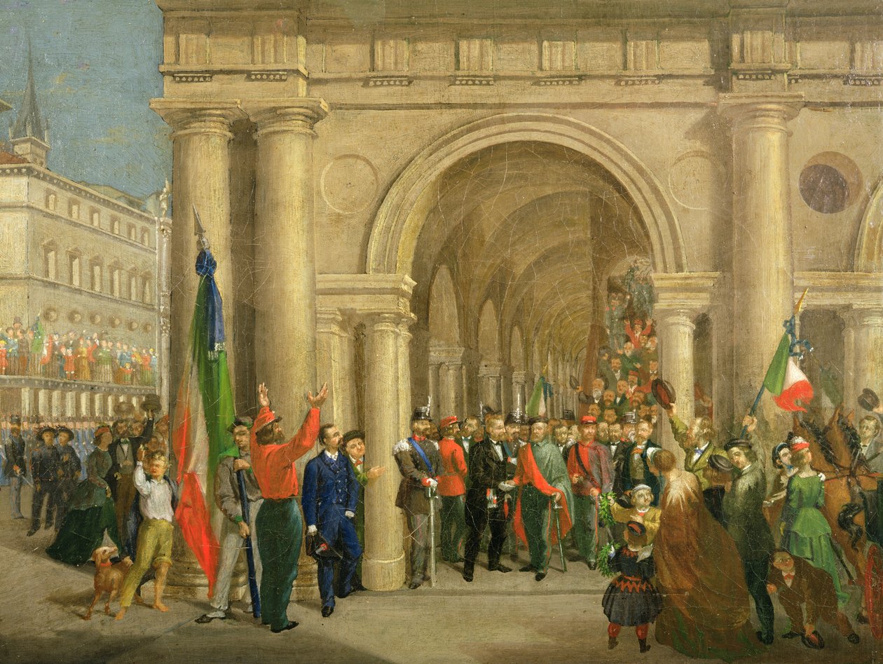 Giuseppe Garibaldi in Vicenza, 7. März 1867 von Italian School