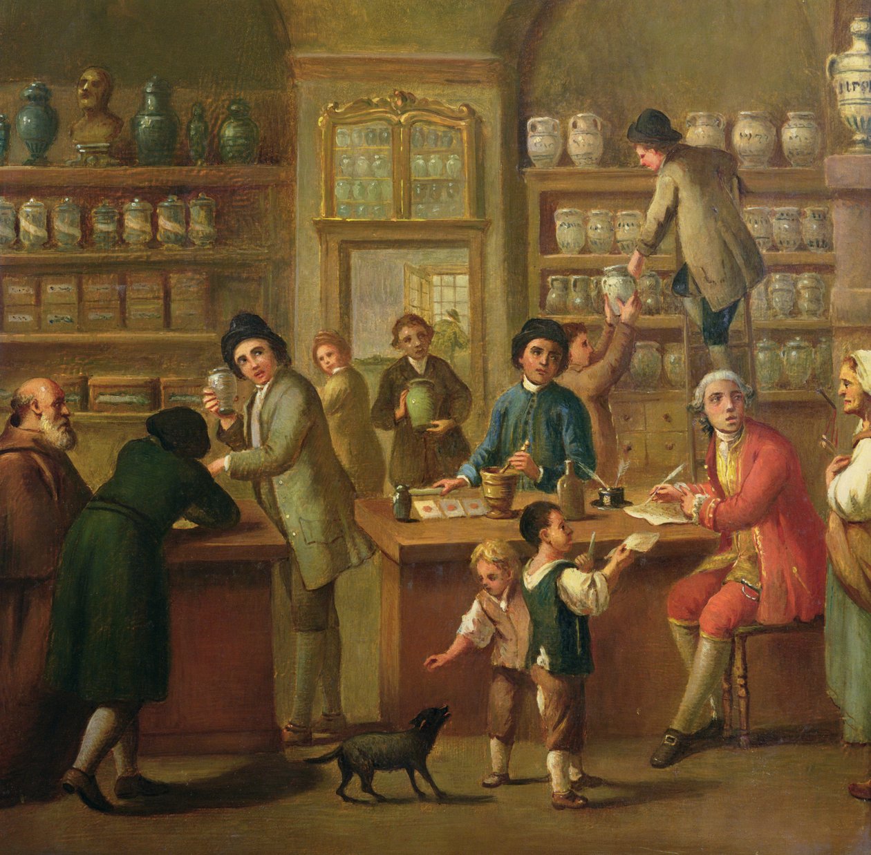 Innenraum einer Apotheke von Italian School