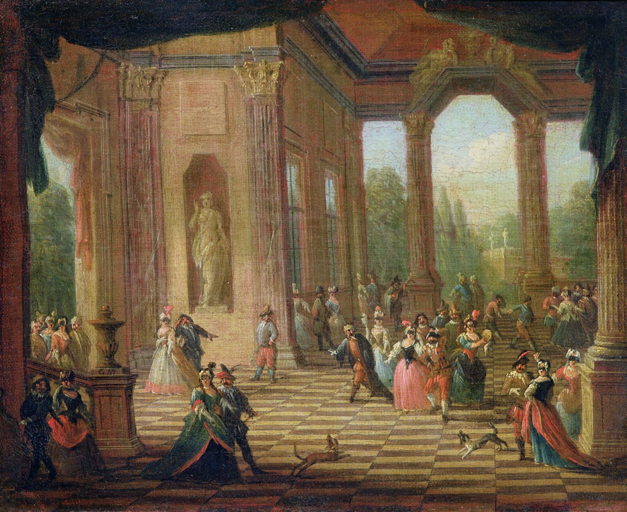 Szene auf einem Maskenball von Italian School