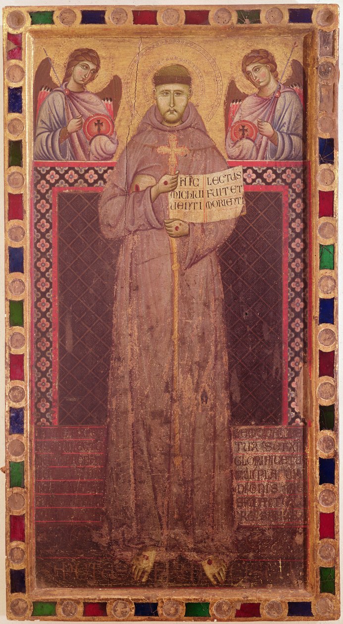 St. Franziskus und Engel, ca. 1250-1300 von Italian School
