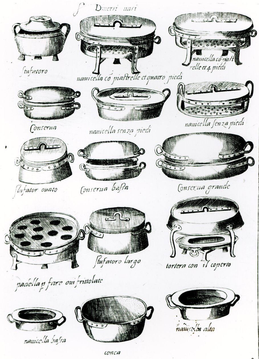 Verschiedene Kochgefäße, 1570 von Italian School