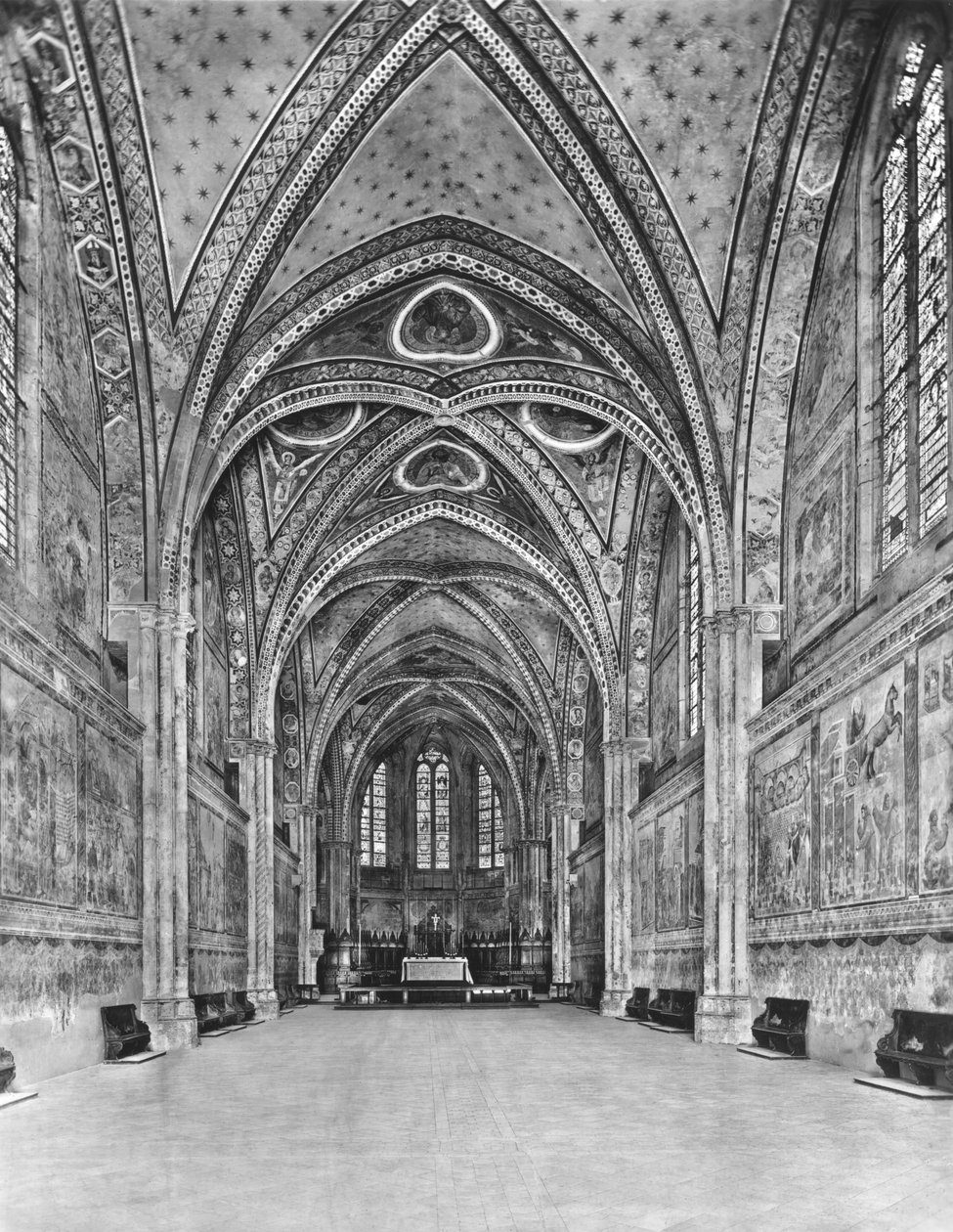 Ansicht des Inneren der Oberkirche von Italian School