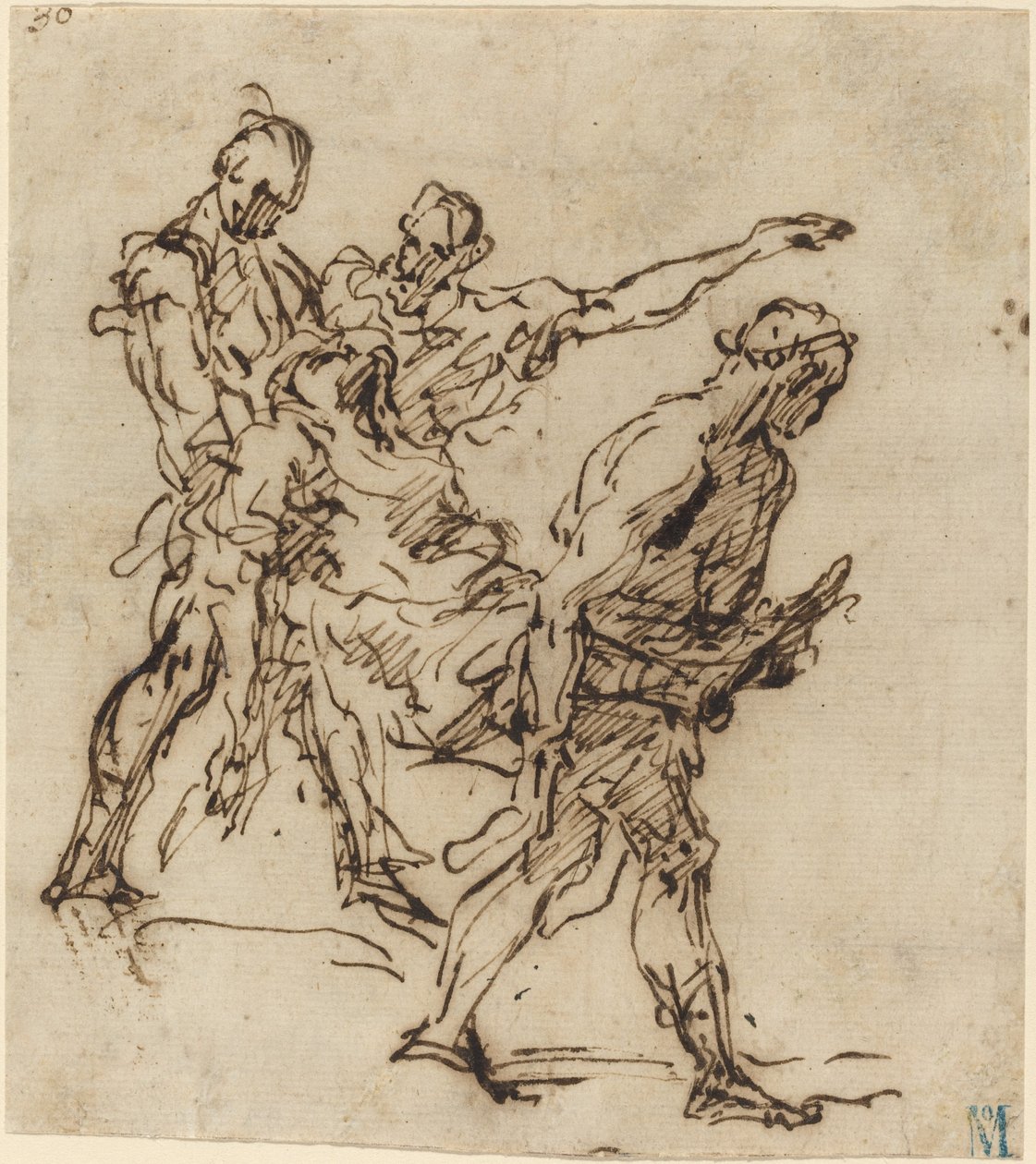 Figuren, die einen Körper tragen von Italian 17th Century