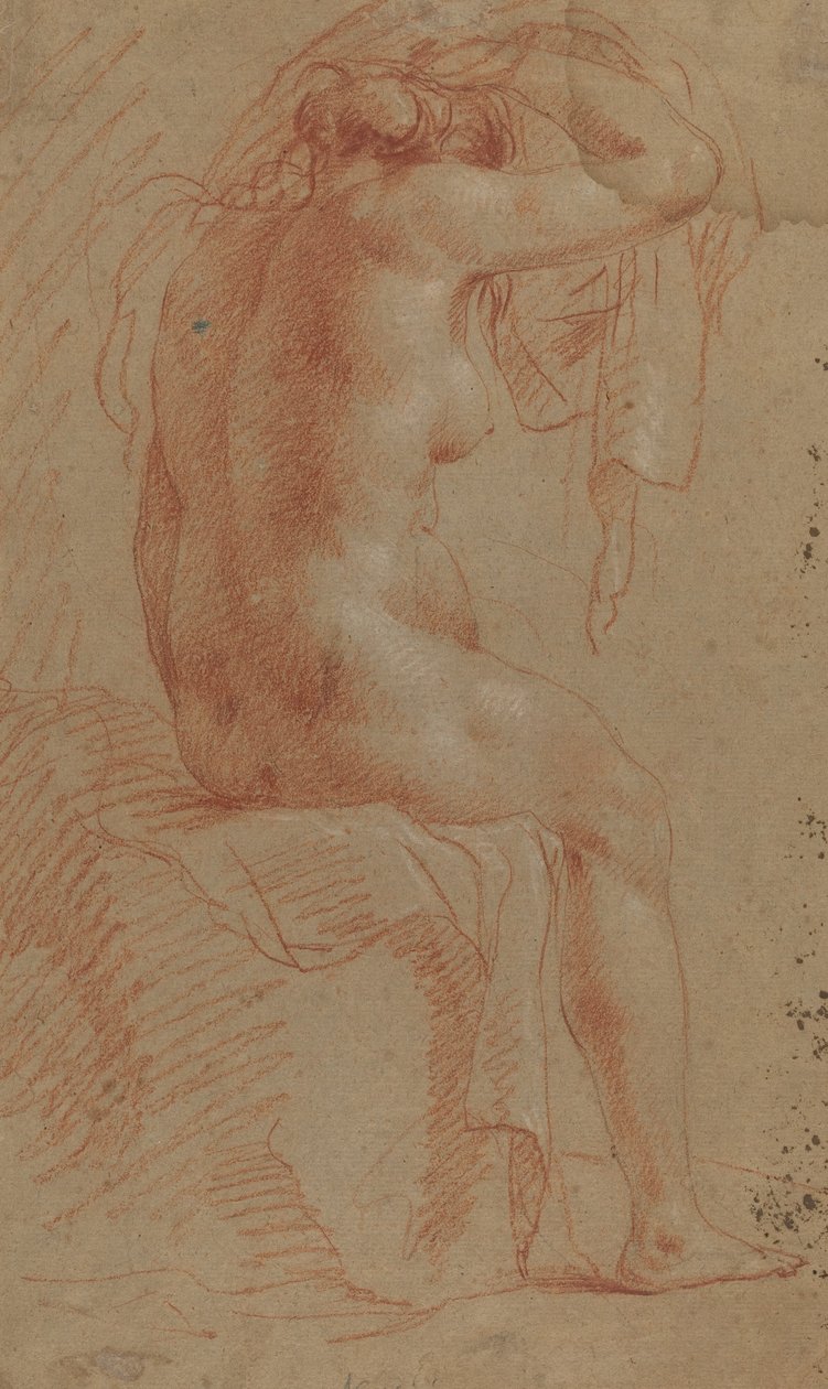 Weibliche Aktfigur (verso) von Italian 17th Century