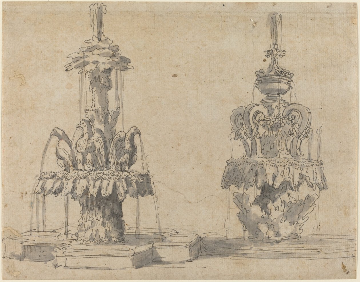 Zwei Brunnen von Italian 17th Century