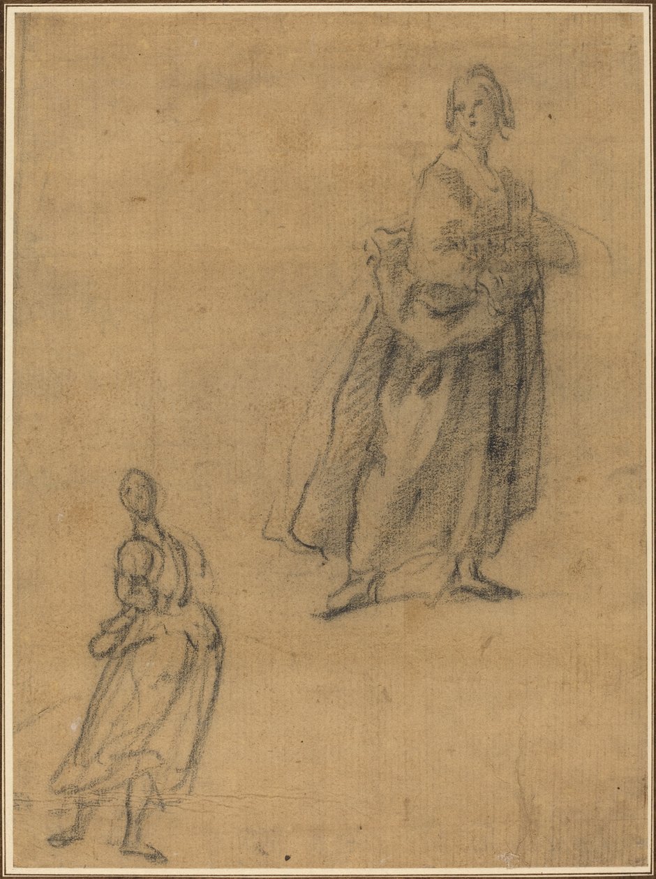 Zwei Studien einer stehenden Frau von Italian 17th Century