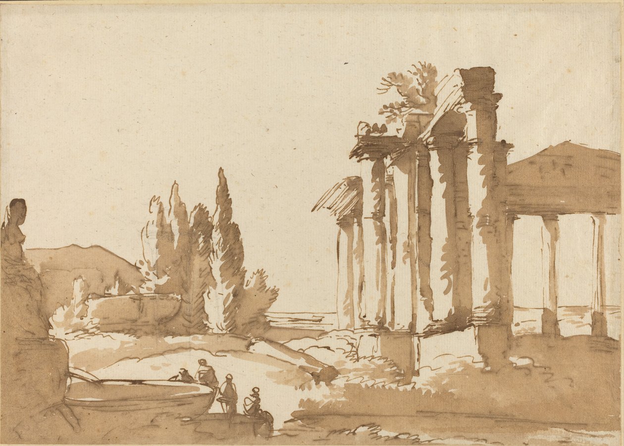Landschaft mit Ruinen von Italian 18th Century