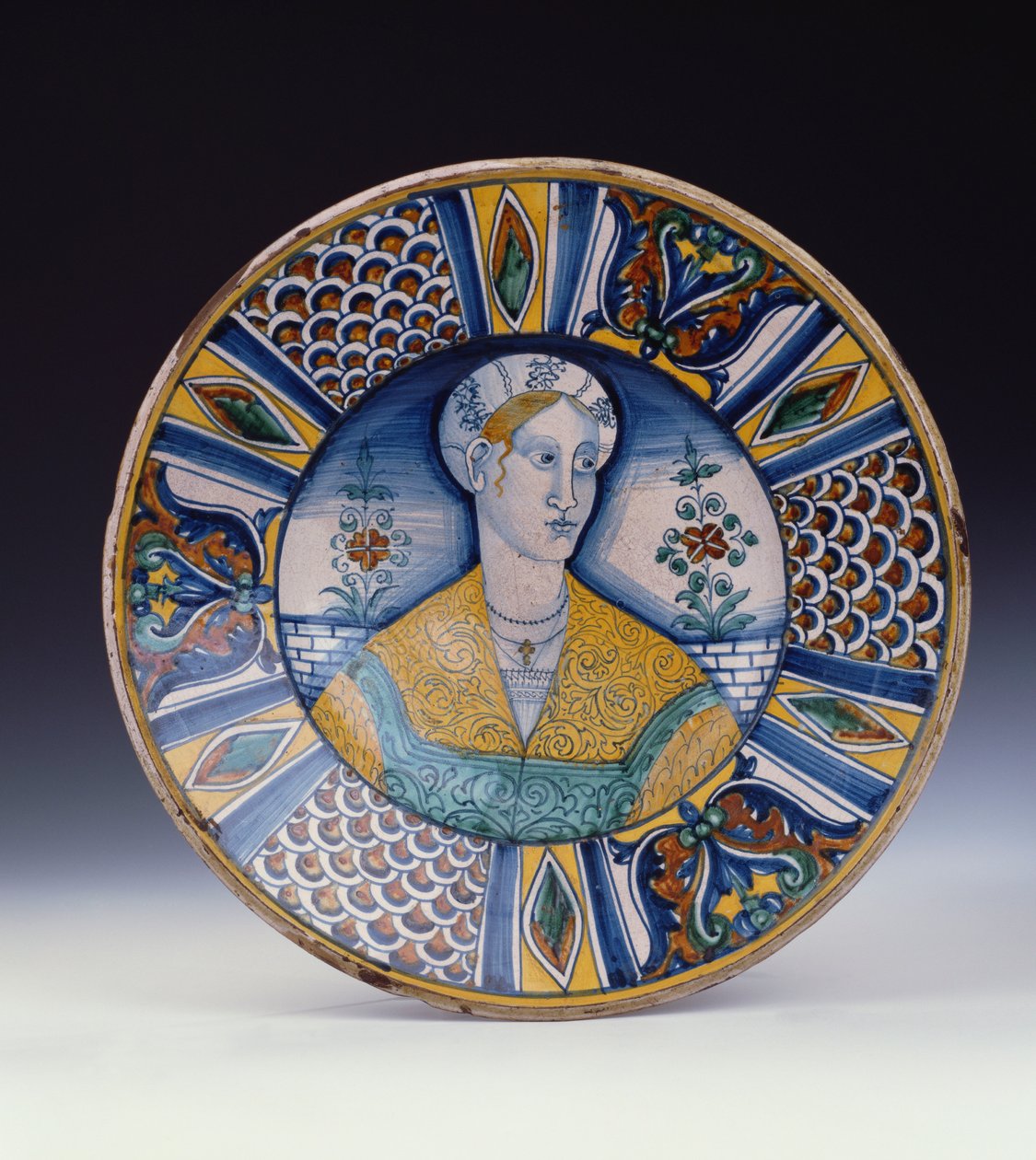 Große Porträtschale aus Deruta, ca. 1530 von Italian School