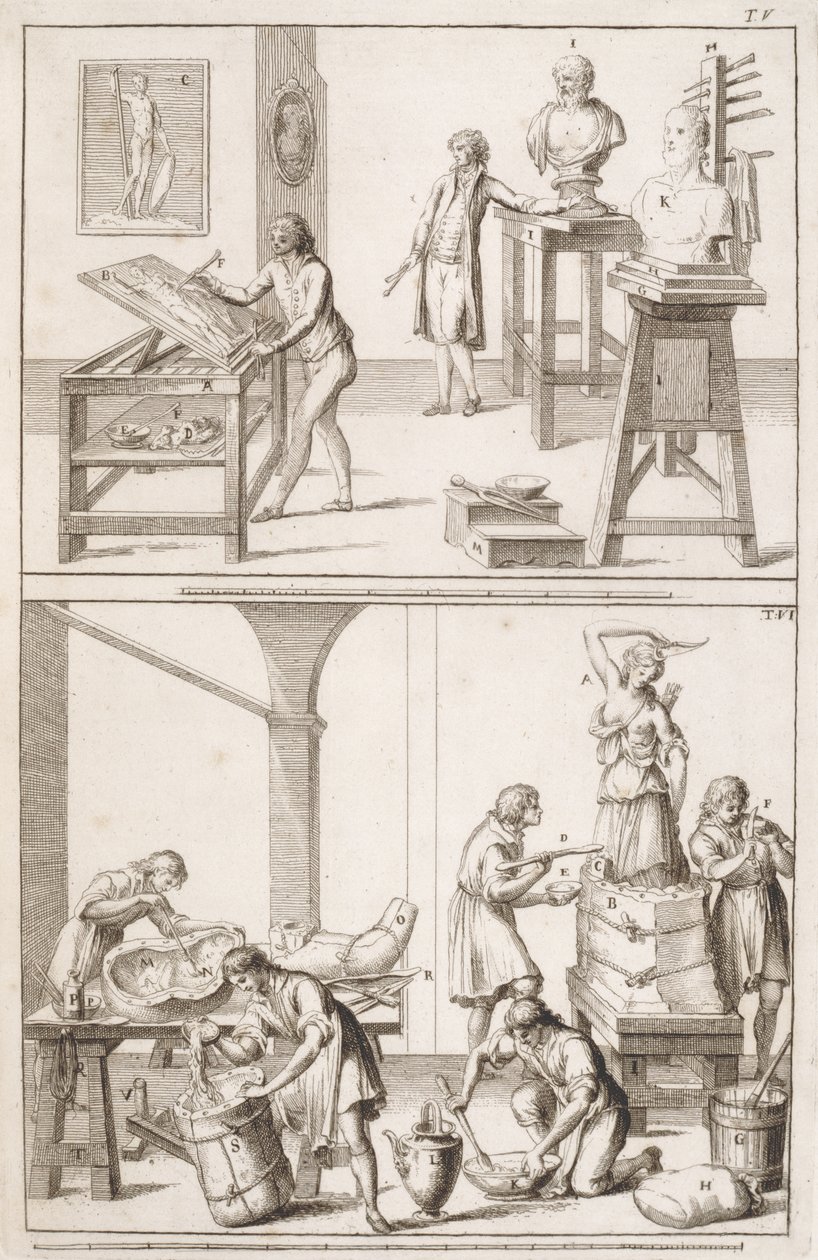 Ein Bildhaueratelier, ca. 1800 von Italian School