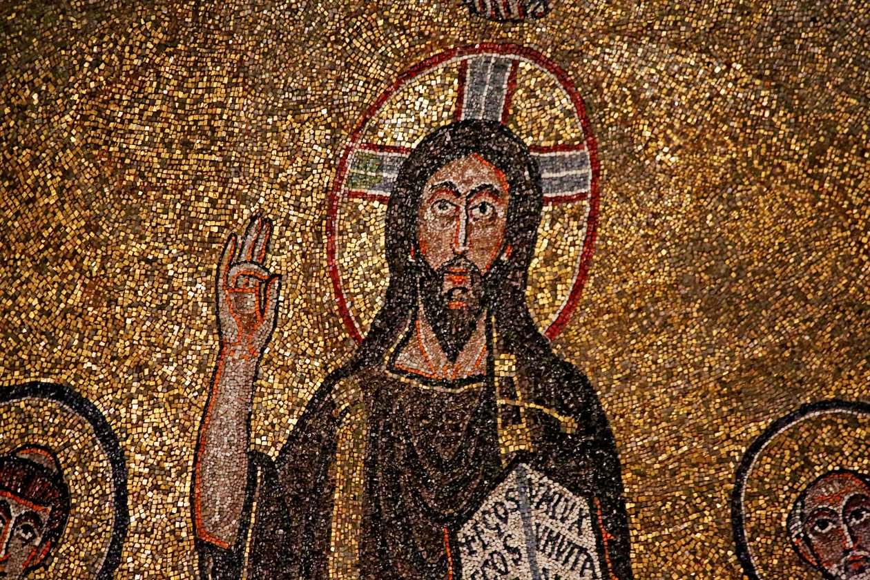 Apsis Detail mit Christus (Mosaik) von Italian School