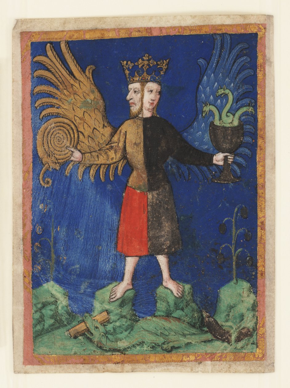 Gekrönter Hermaphrodit (Pergament) von Italian School