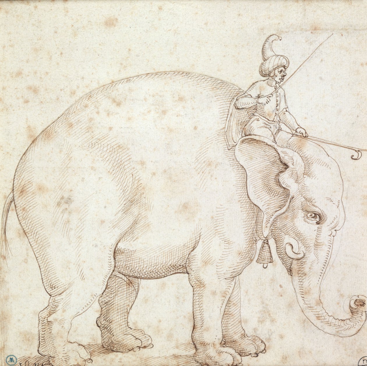Elefant Hanno und sein Mahout von Italian School