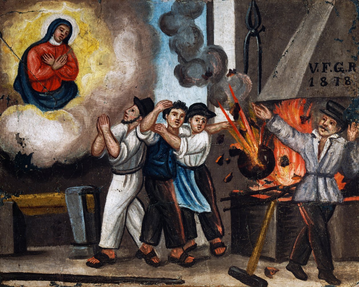 Explosion bei der Arbeit, Ex-Voto von Italian School