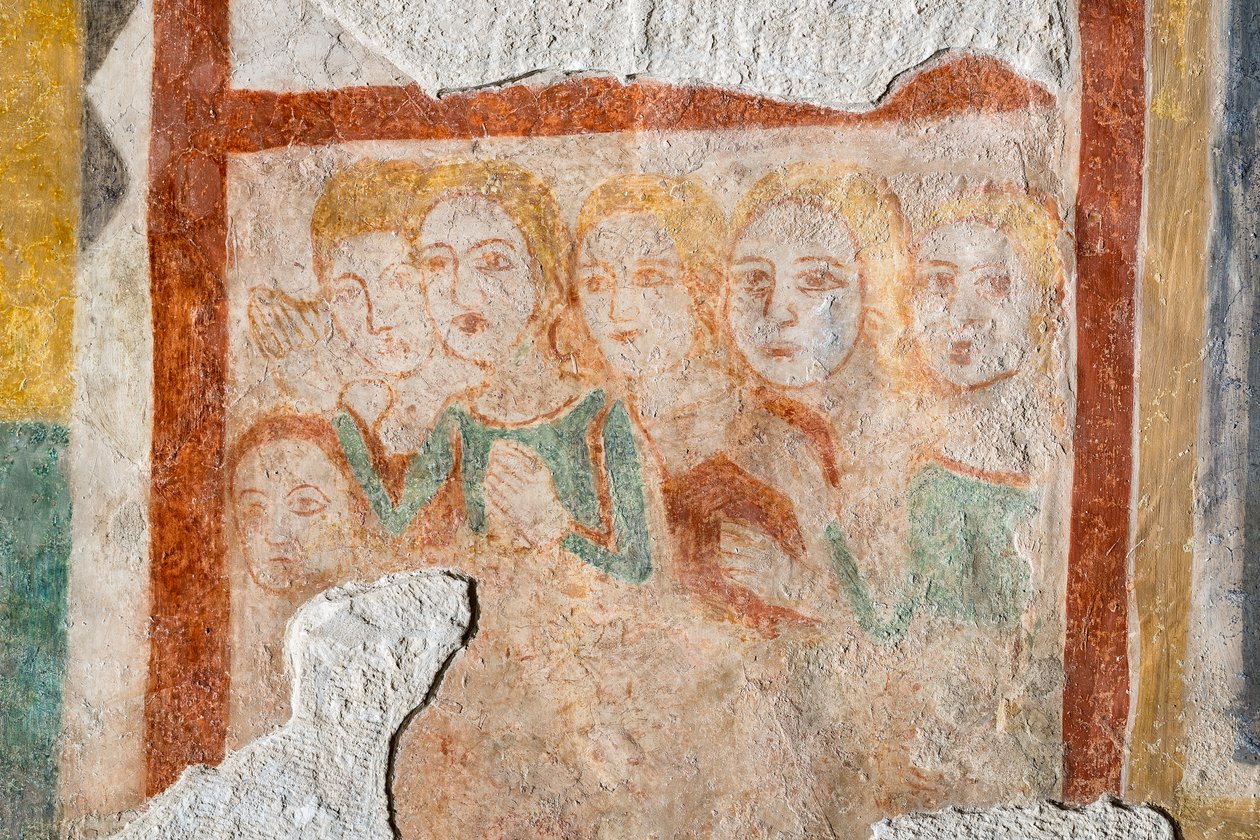 Fresko - Gruppe von Gläubigen von Italian School
