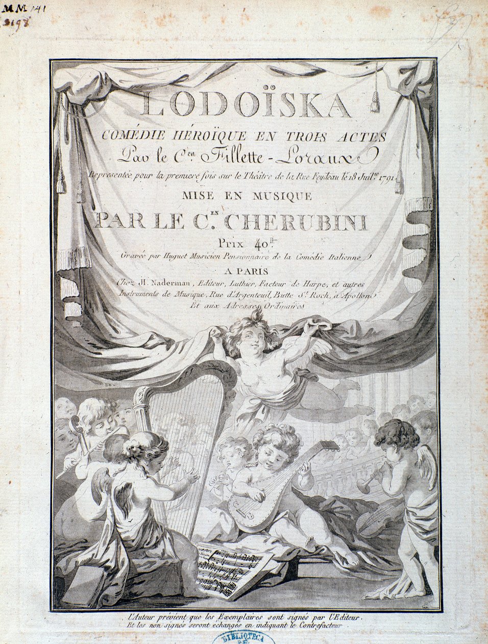 Frontispiz von Lodoiska, Oper von Luigi Cherubini von Italian School