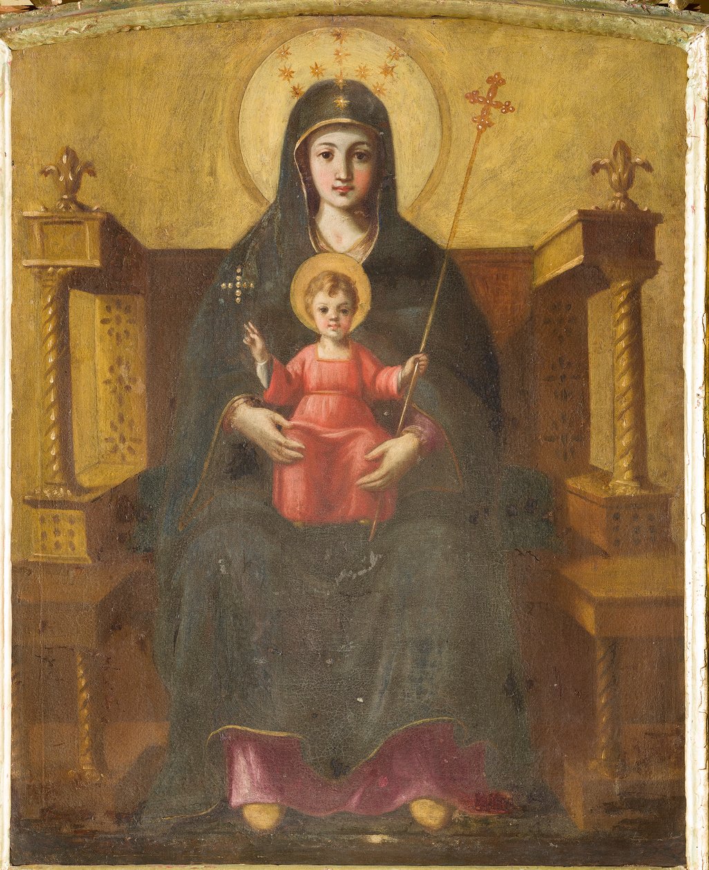 Madonna auf dem Thron mit Kind von Italian School