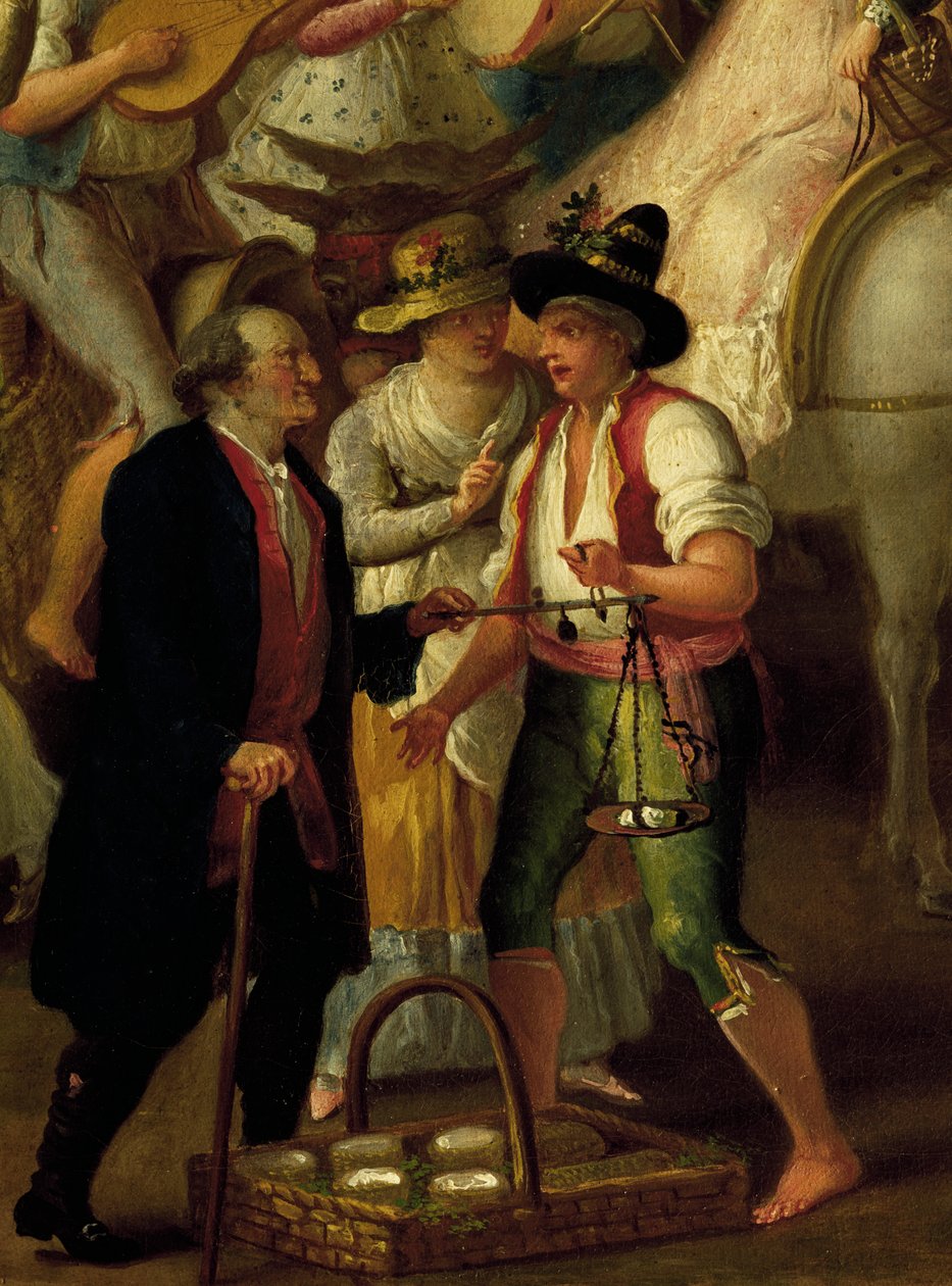 Mozzarella-Verkäufer (Detail) von Italian School