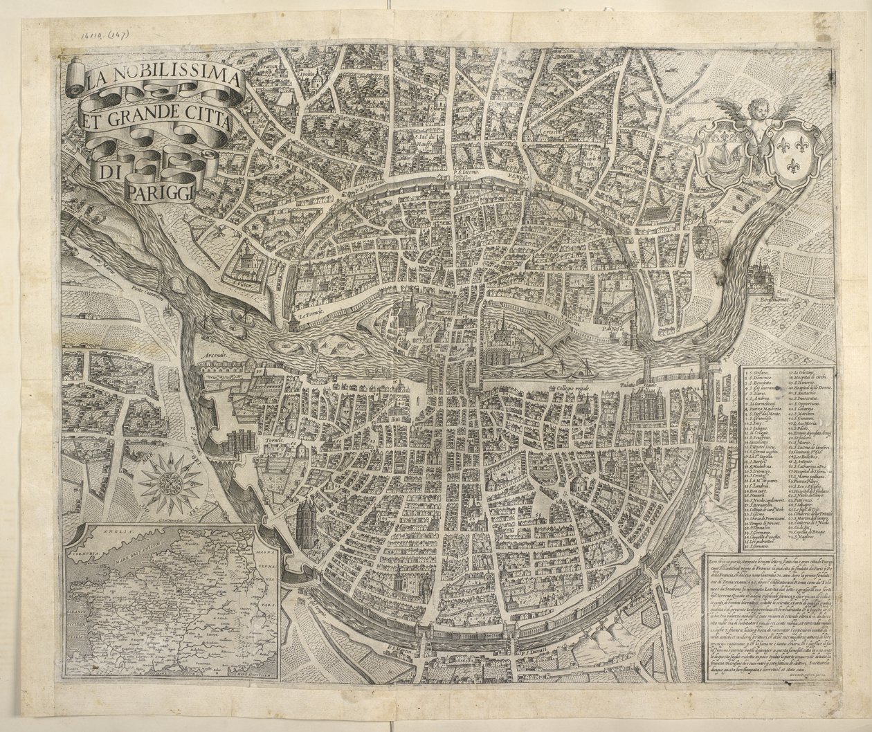 Plan von Paris von Italian School
