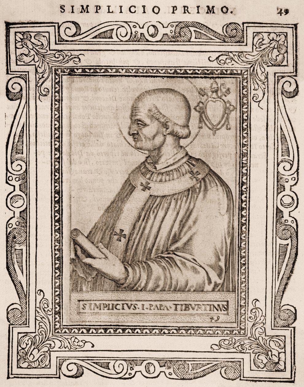 Porträt von Papst Simplicius, ca. 1760 von Italian School