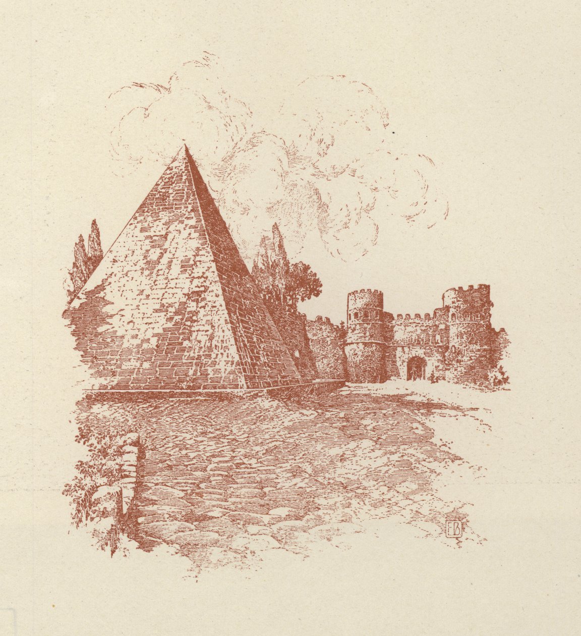 Rom, Pyramide des Caius Cestius von Italian School