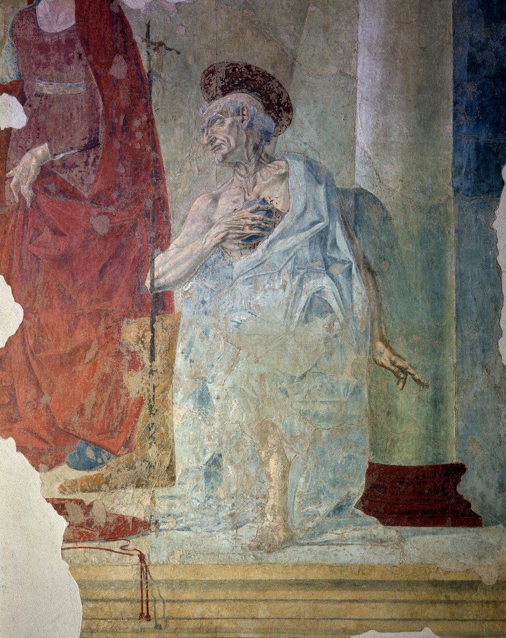 Der heilige Hieronymus als Büßer. Detail. Fresko von Italian School