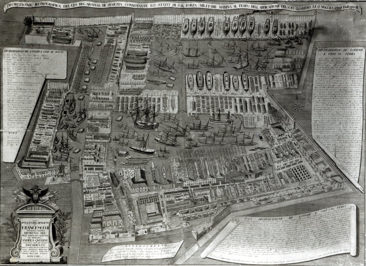 Das Arsenal, Venedig (Farbstich) von Italian School