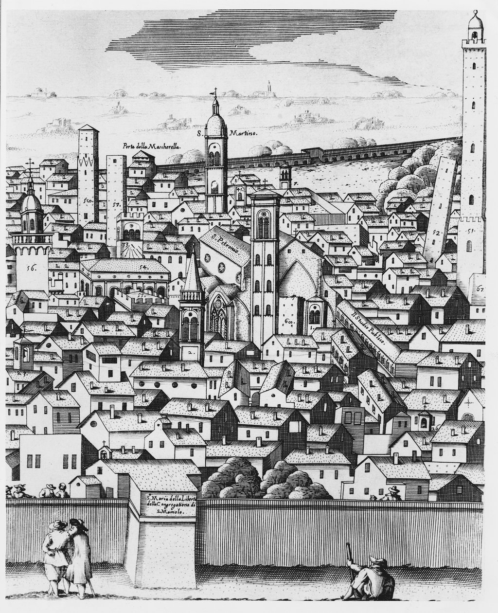 Ansicht von Bologna von Italian School