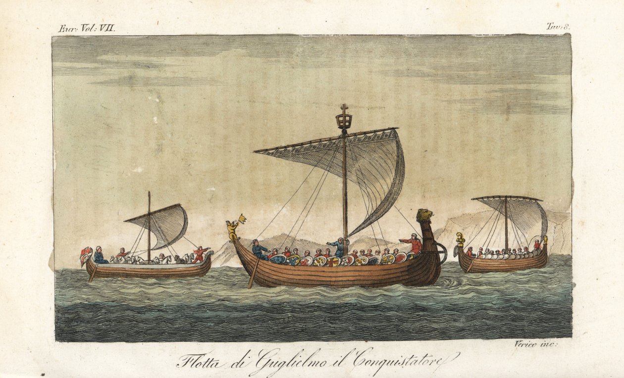 Wilhelm der Eroberers Flotte von Kriegsschiffen von Italian School