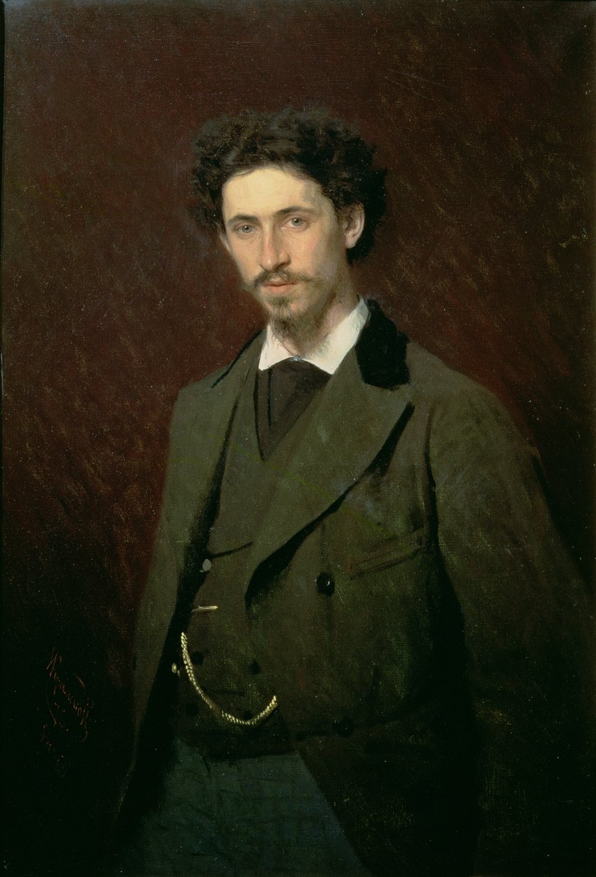 Porträt von Ilya Efimovich Repin, 1876 von Ivan Nikolaevich Kramskoy