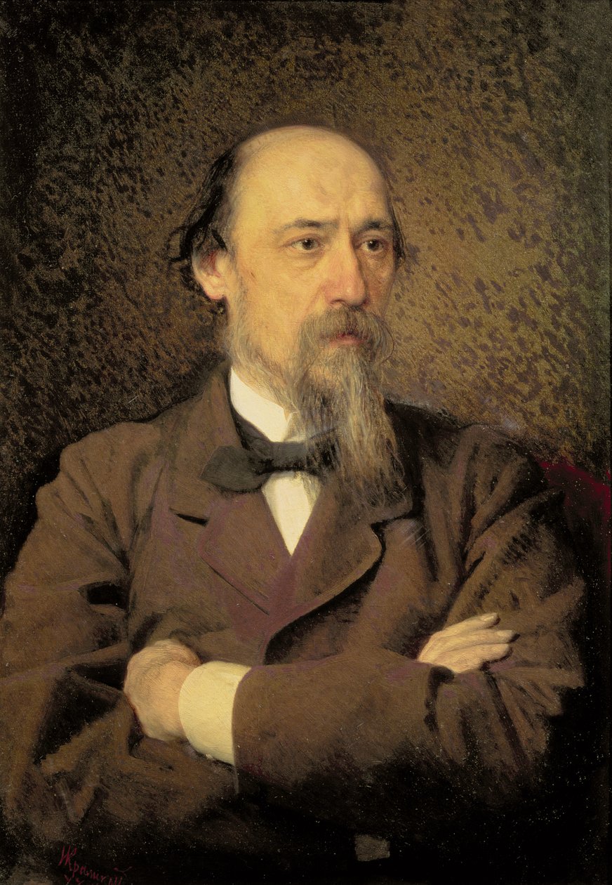 Porträt von Nikolay Alekseyevich Nekrasov, 1877 von Ivan Nikolaevich Kramskoy