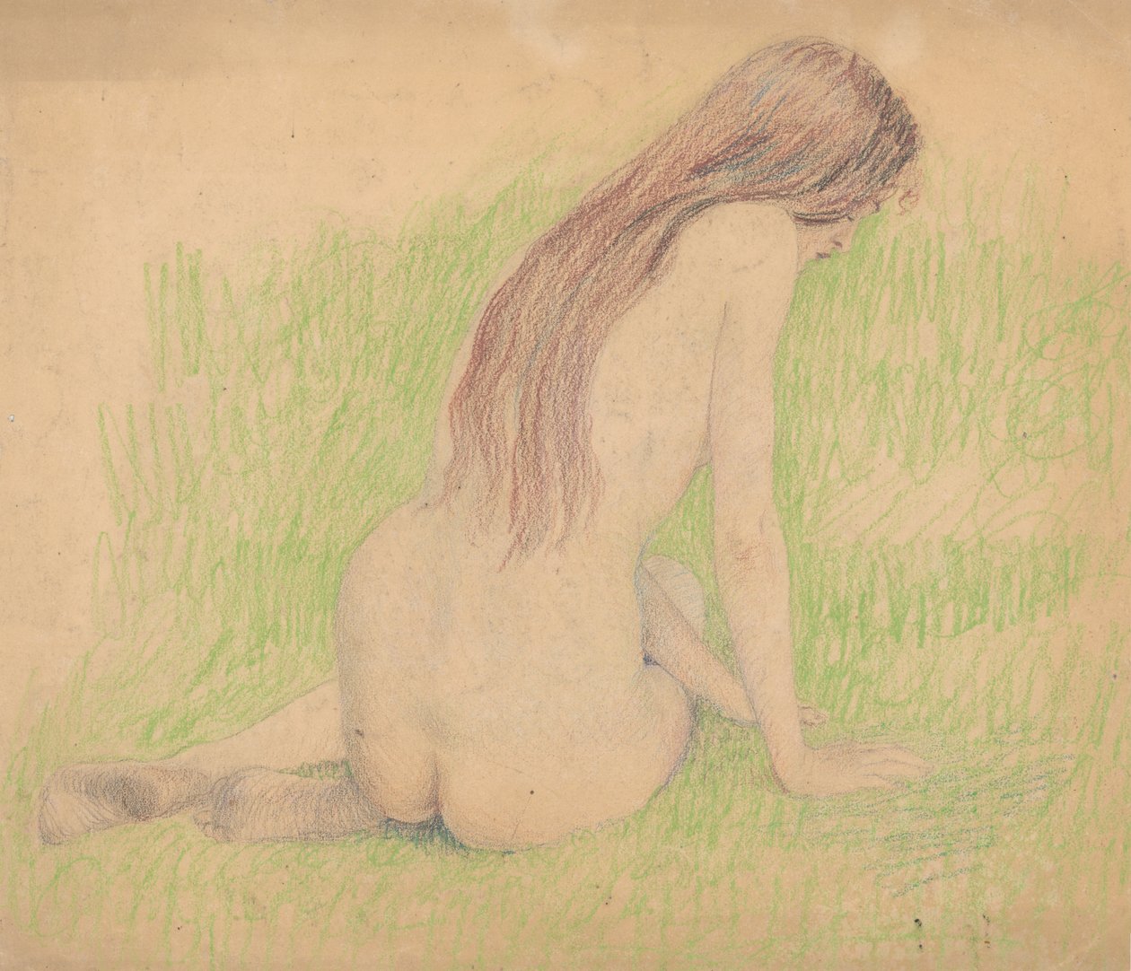 Akt im Gras von Ivan Zabota