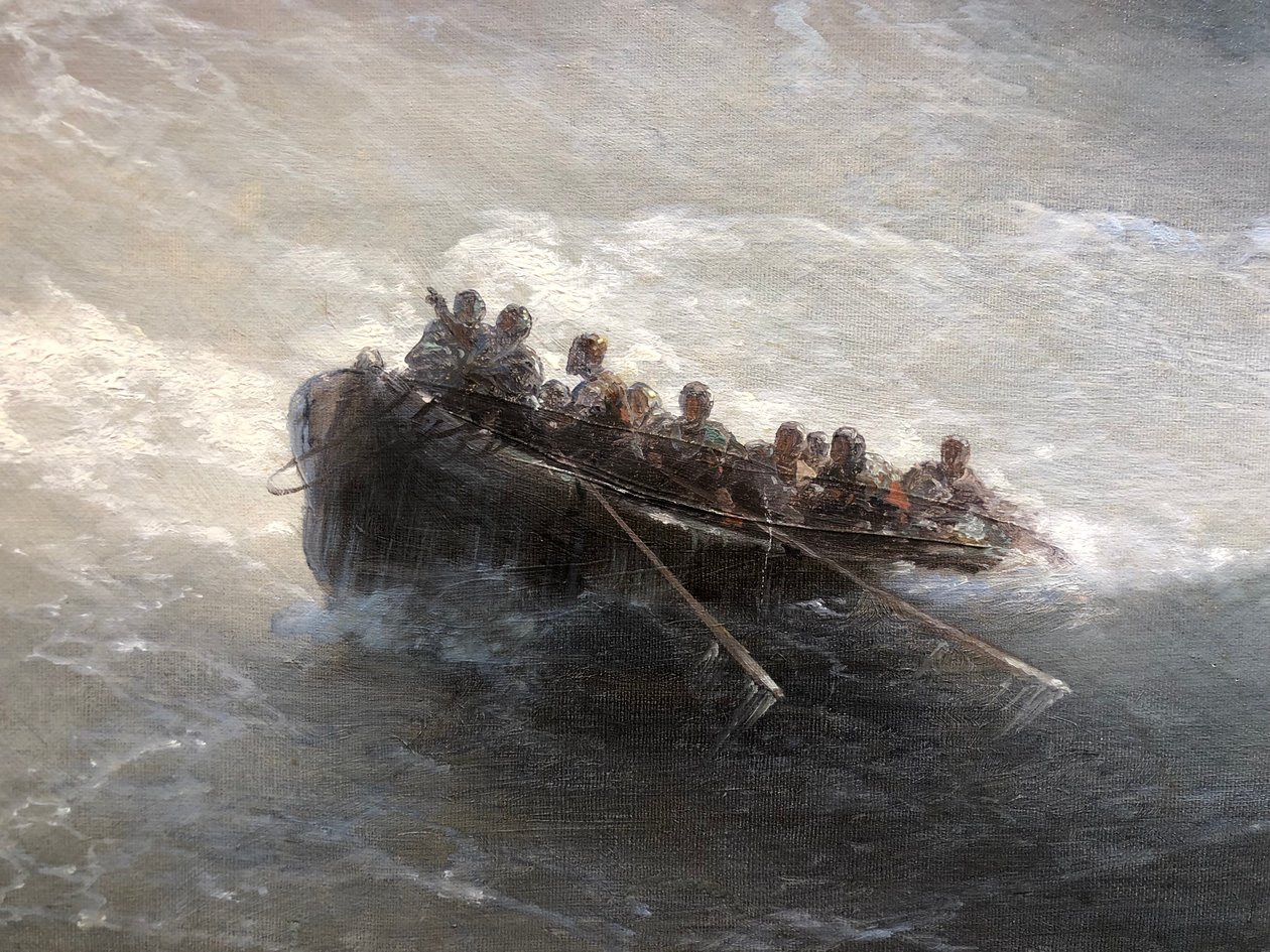 Fragment Boot mit Menschen von Ivan Aivazovsky