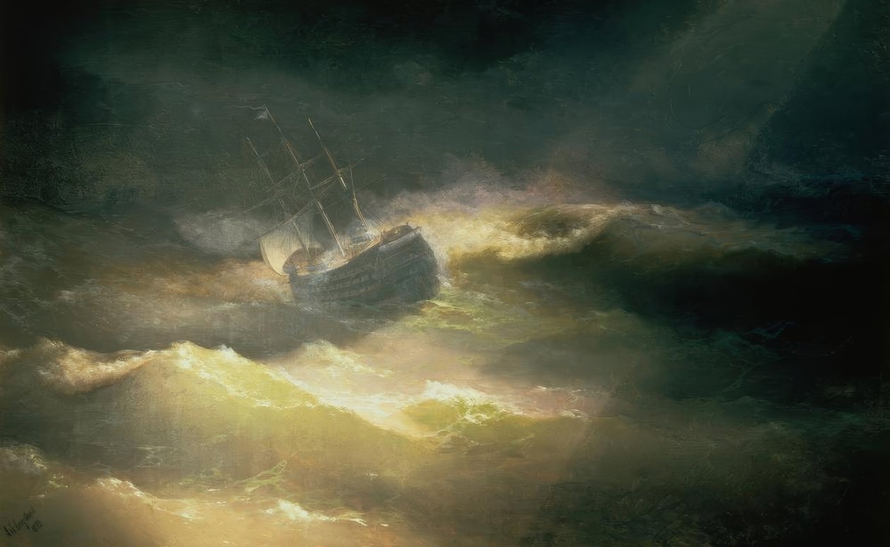 Das Schiff Maria im Sturm von Ivan Konstantinovich Aivazovsky