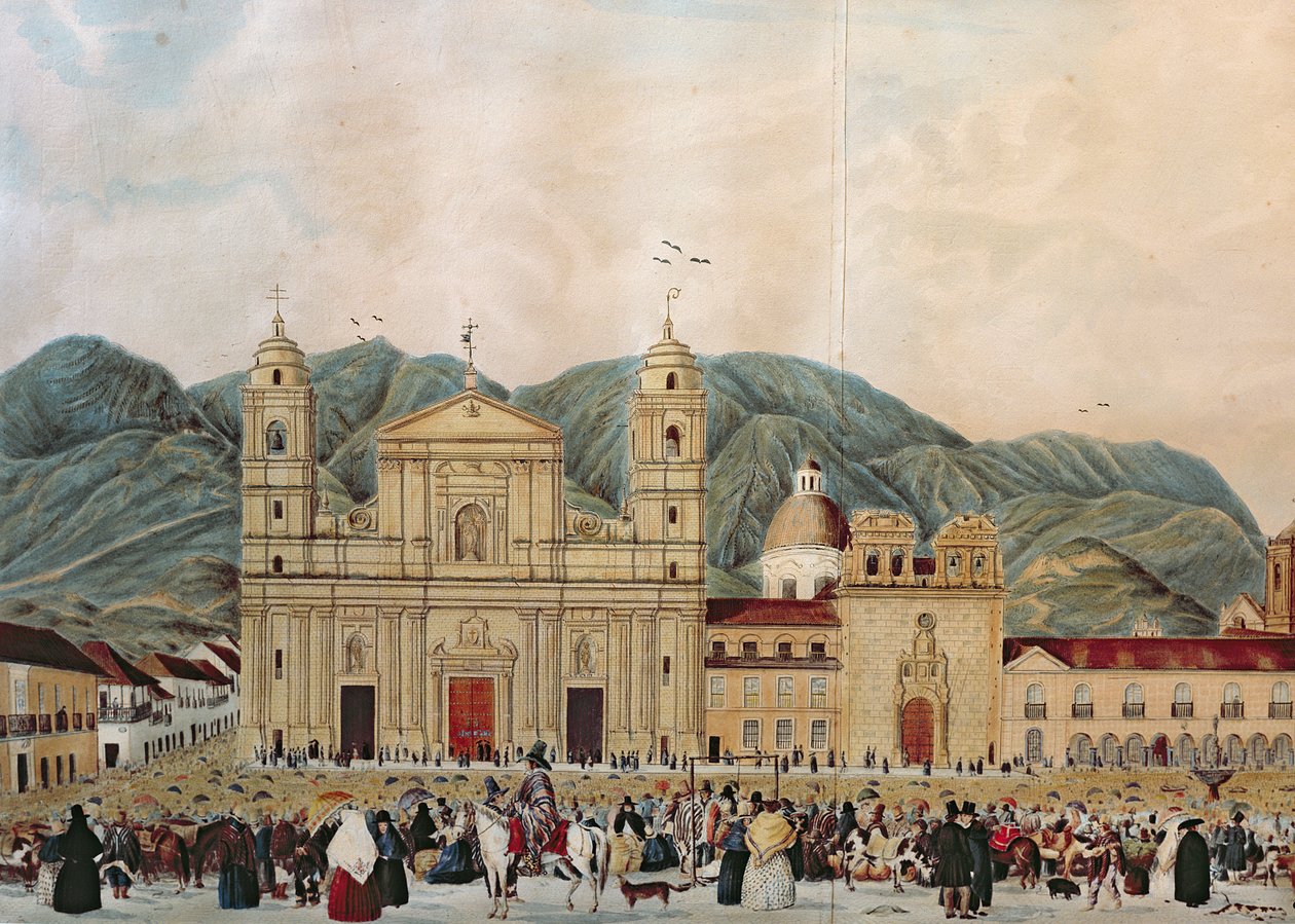 Der Plaza de Bolivar, Bogotá, 1837 von J. Castillo