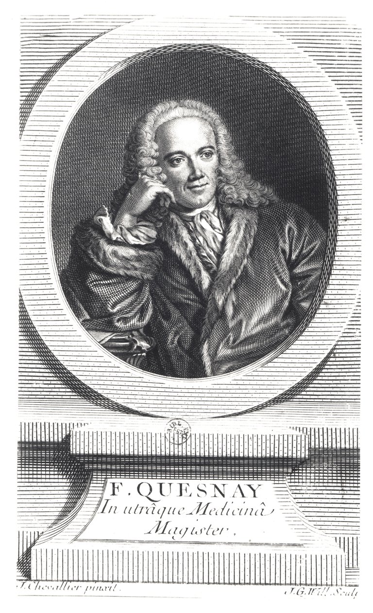 Porträt von Francois Quesnay (1694-1774), graviert von Johan Georg Wille von J. Chevallier