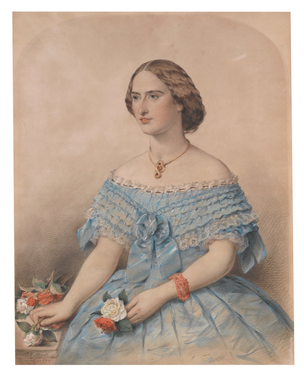 Porträt einer jungen Frau, Miss Floe, 1863 von J. M. Rogers